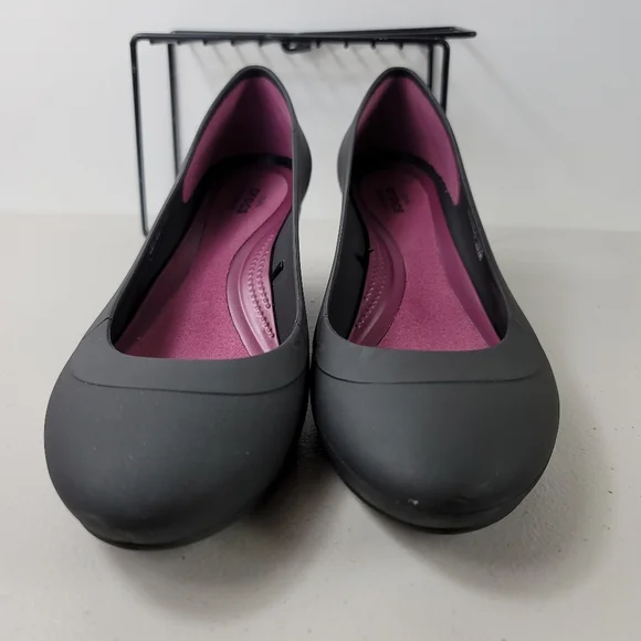Crocs Woman's Wedges Shoes gray pink Sz 7 - Picture 6 of 11